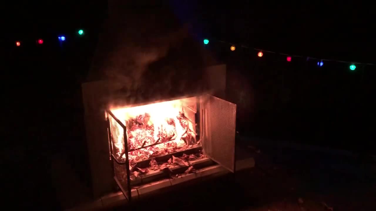 October 24, 2019 - My Outdoor Fireplace at Night