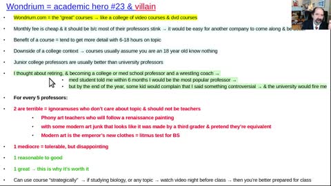 Wondrium, academic hero #23 & villain