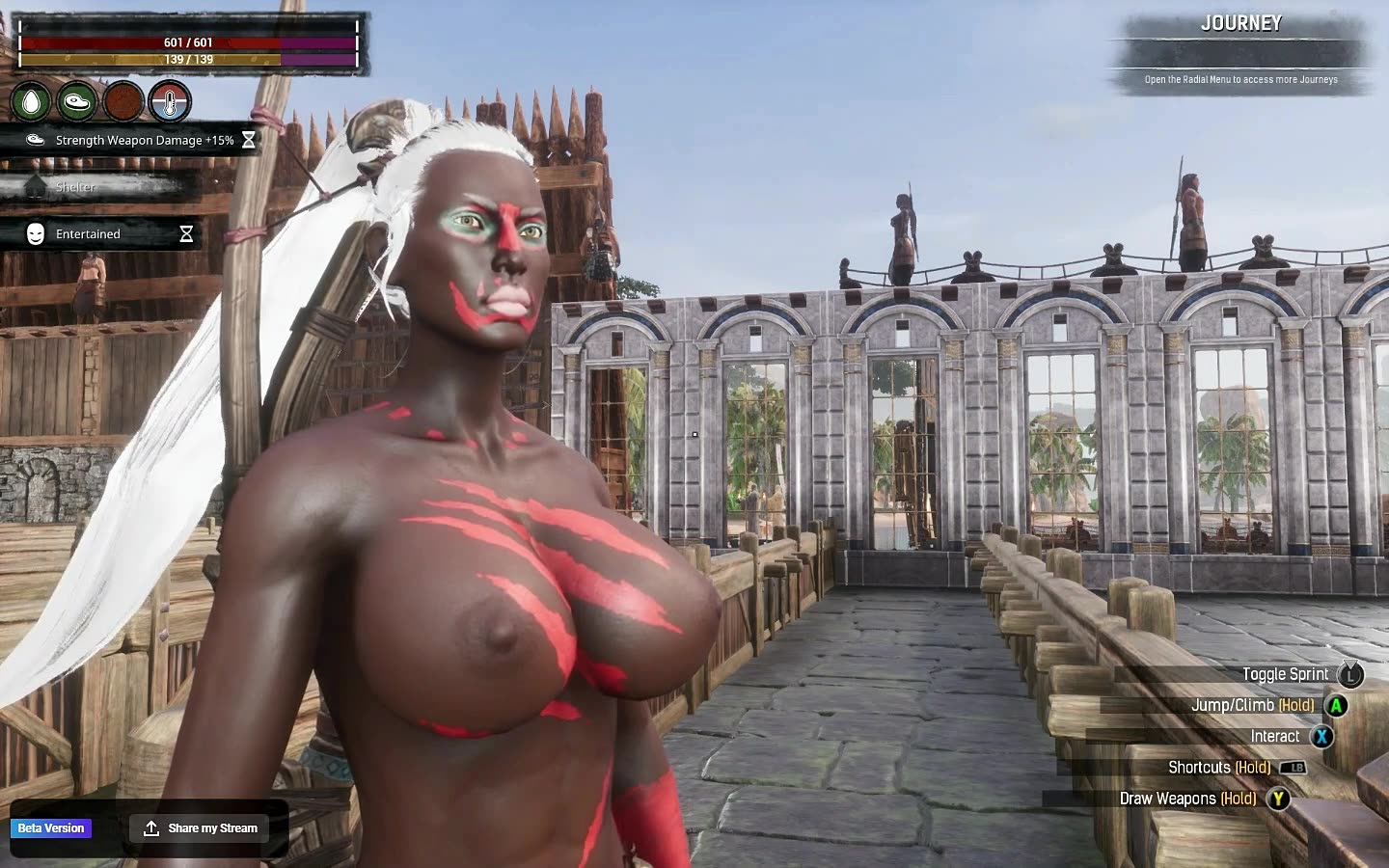 Conan Exiles, purge day, Busty, Boobs, breast expansion, huge boob, big tits, silicone