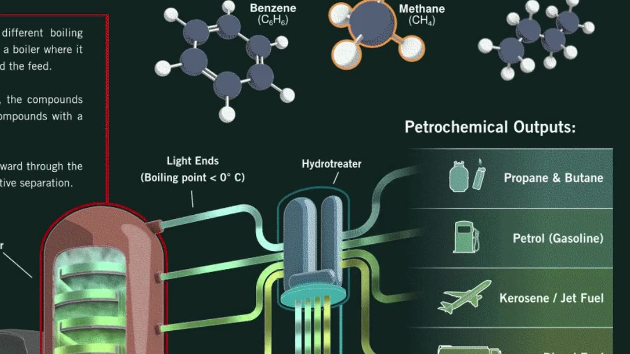 Crude oil distillation system -3D Design -(3D animation)