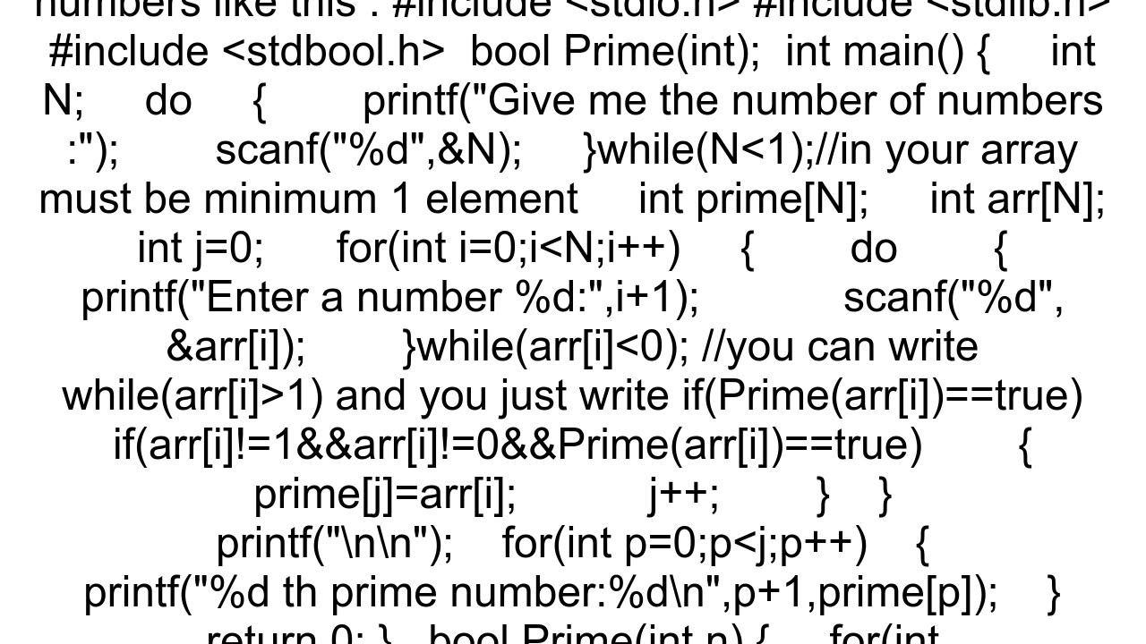 how to create an array that stores prime numbers