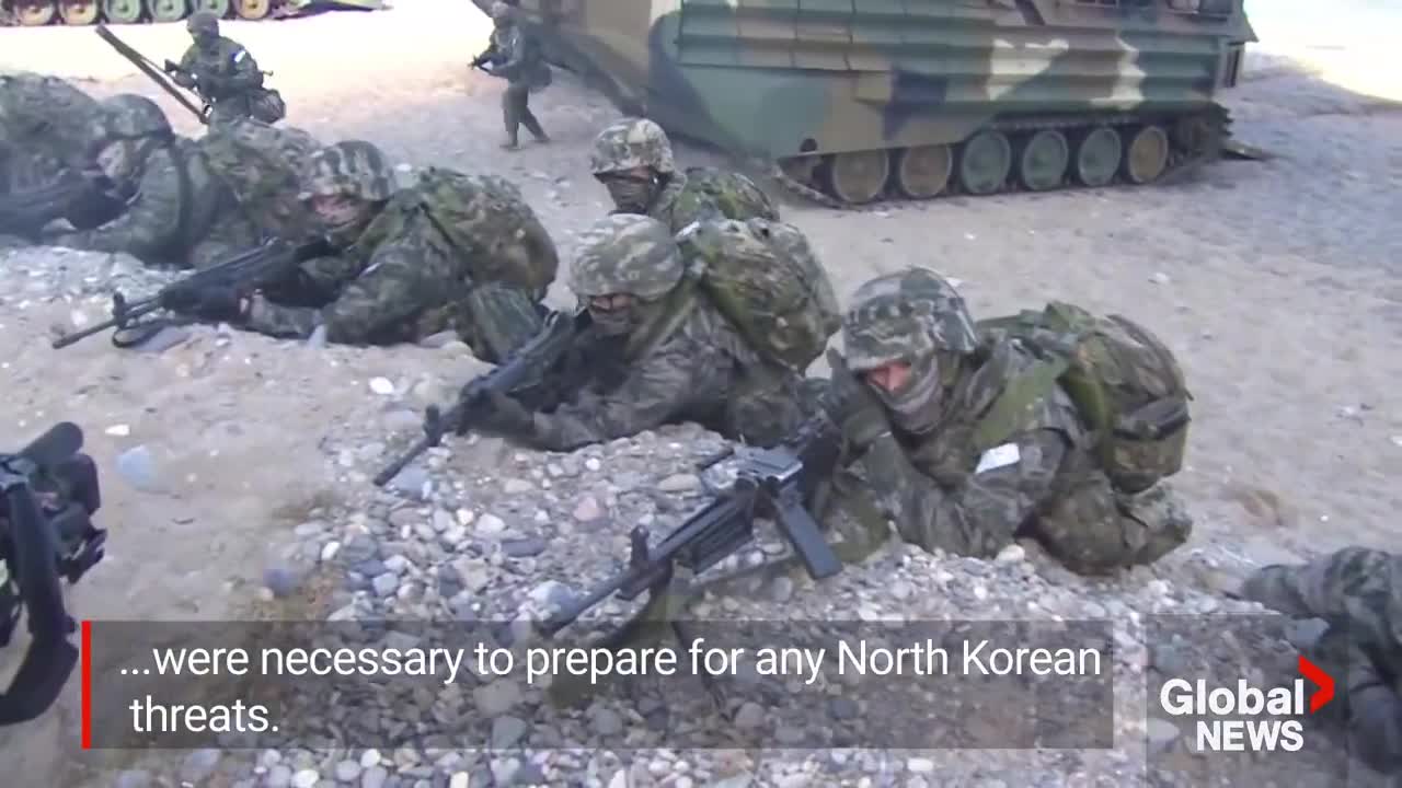 South Korean troops drill for hypothetical seaborn invasion as tensions with the North simmer