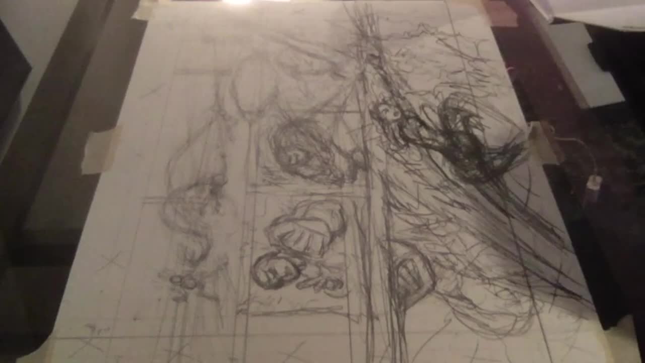 Time lapse: Penciling pages 106-107 in 14 minutes