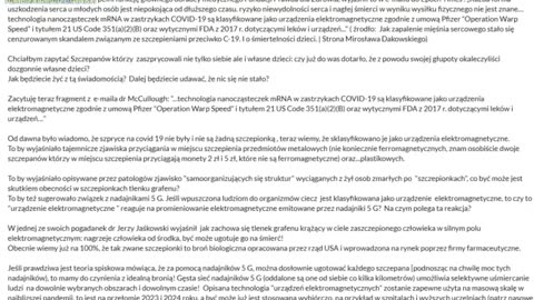 Szczepionki na c19 sklasyfikowano jako urządzenia elektromagnetyczne 2023.09.22