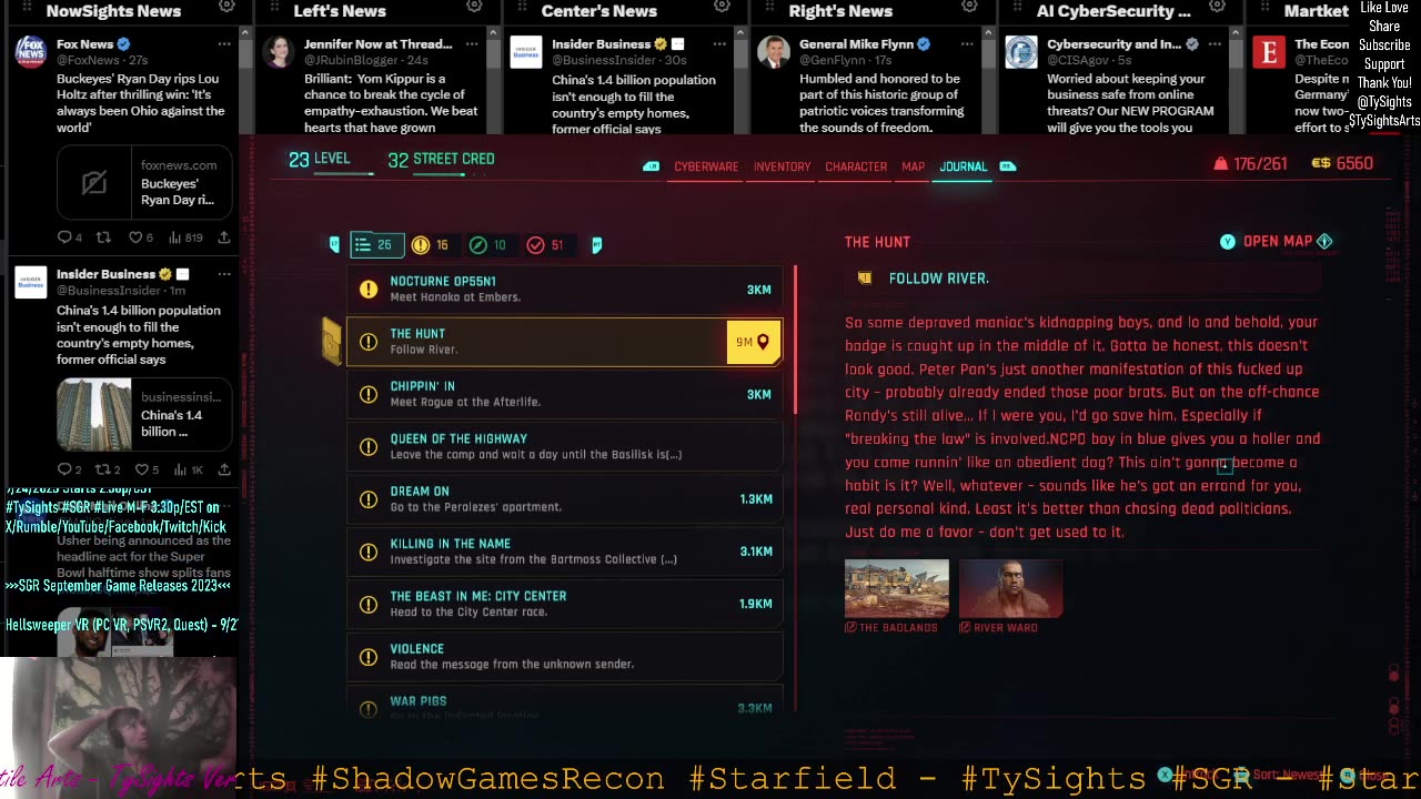 Cyberpunk 2077 - Part 16.5 #TySights #SGR #NewsTrends 9/16/23