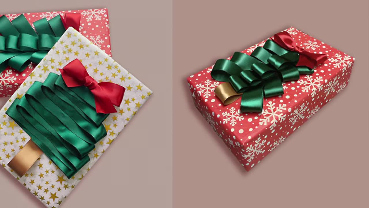 DIY Gift Wrapping - Christmas Gift Wrapping With Ribbon Christmas Tree Decoration Tutorial