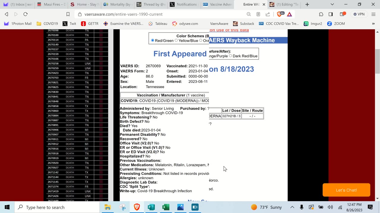 Is Tennessee still Alive? Huge amount of VAERS Death Report just came in!