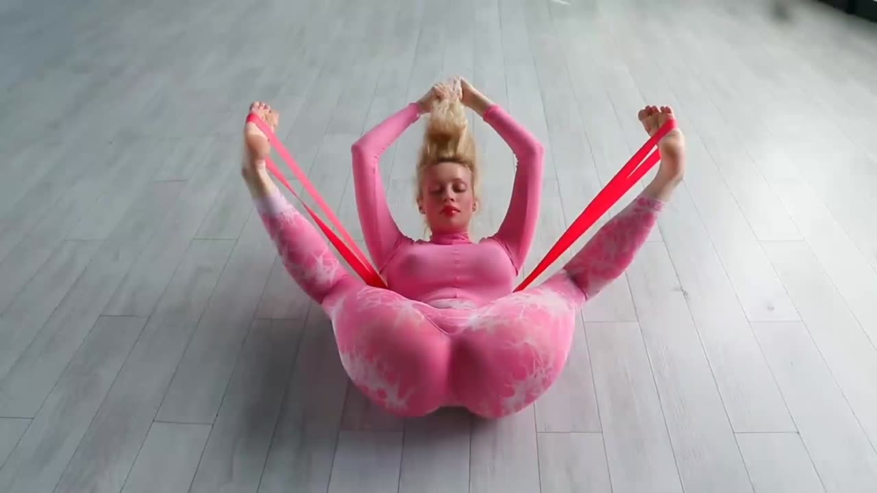 Sexy nude girl yoga Stretching ASMR