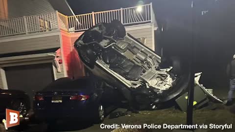 Car Thief PLUNGES 21 Feet Trying to Evade Police