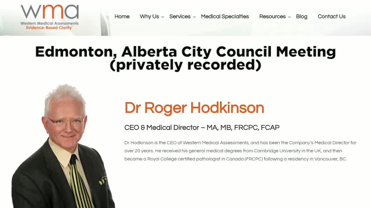 AlbertaTV: Dr. Roger Hodkinson - Message To Edmonton City Council