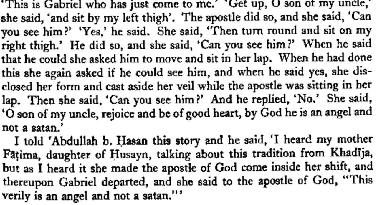 Khadija checks one Visitor of he is one Angel, or Shaitan.