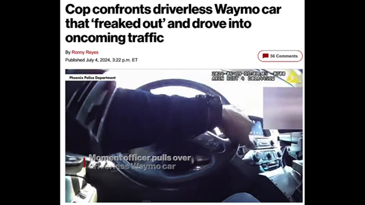 GET ME OFF THIS RIDE- DRIVERLESS VEHICLE GETS PULLED OVER AFTER DRIVING INTO ONCOMING TRAFFIC-