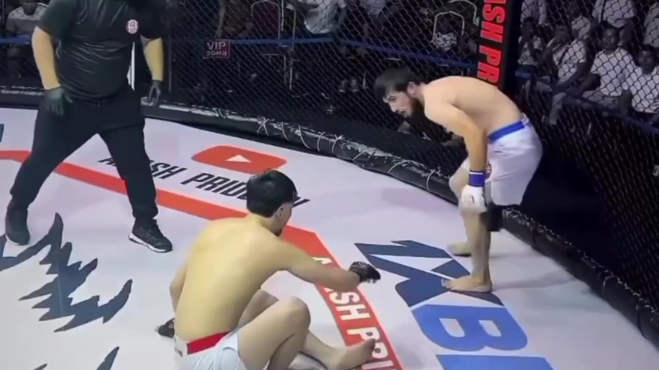 Fighter didn't won't let go of the choke hold