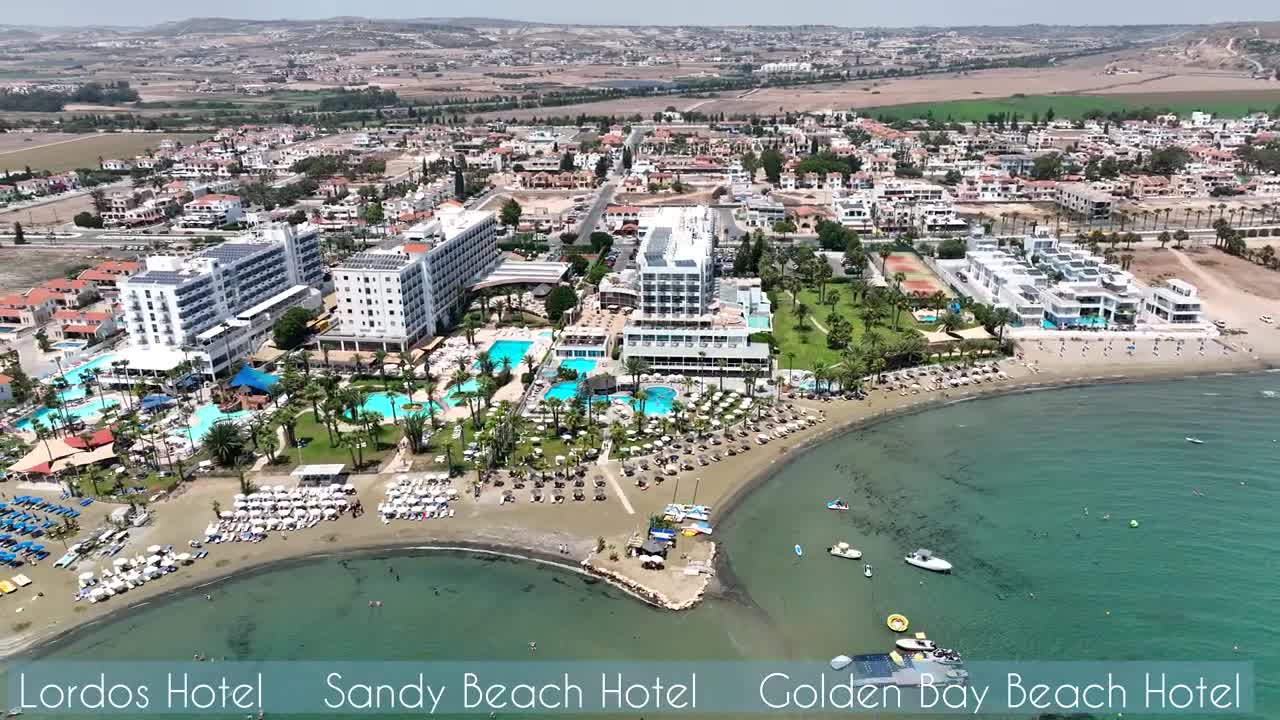 Lordos Hotel • Sandy Beach Hotel • Golden Bay Beach | Larnaca Drone Video