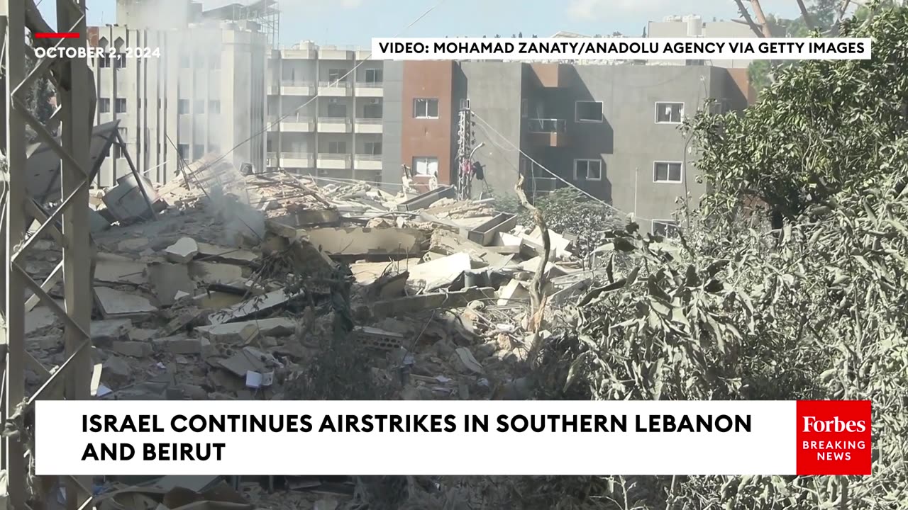 Israel Continues Airstrikes In Beirut And Across Southern Lebanon