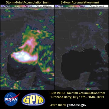 GPM IMERG Animation of Rainfall from Barry