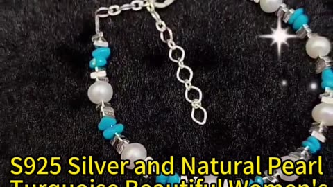 GN-20241030-04 S925 Silver and Natural Pearl Turquoise Beautiful Women's Jewelry Natural jewelry