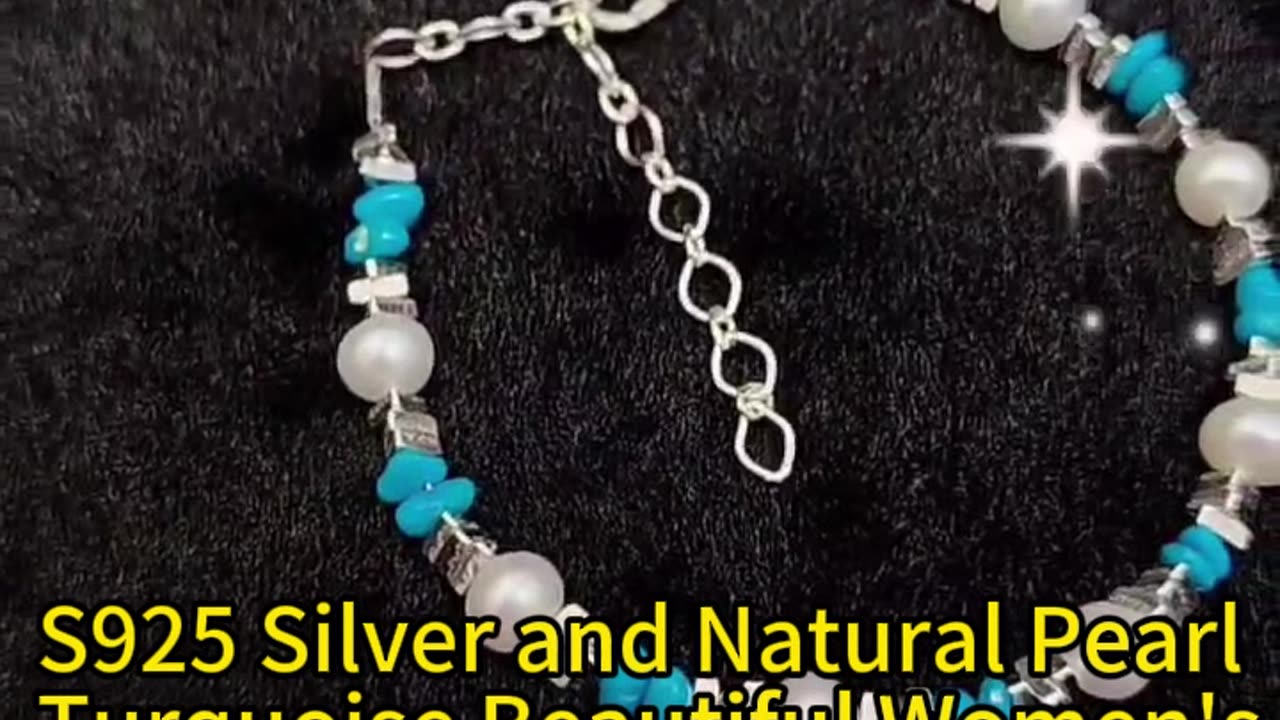 GN-20241030-04 S925 Silver and Natural Pearl Turquoise Beautiful Women's Jewelry Natural jewelry