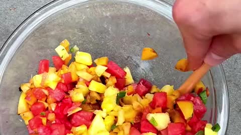 GRILLED PEACH SUMMER SALSA save this for later