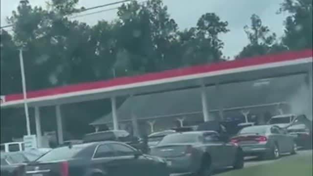 Long lines were seen at gas station in Florida and other southeastern states