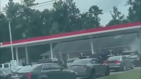 Long lines were seen at gas station in Florida and other southeastern states