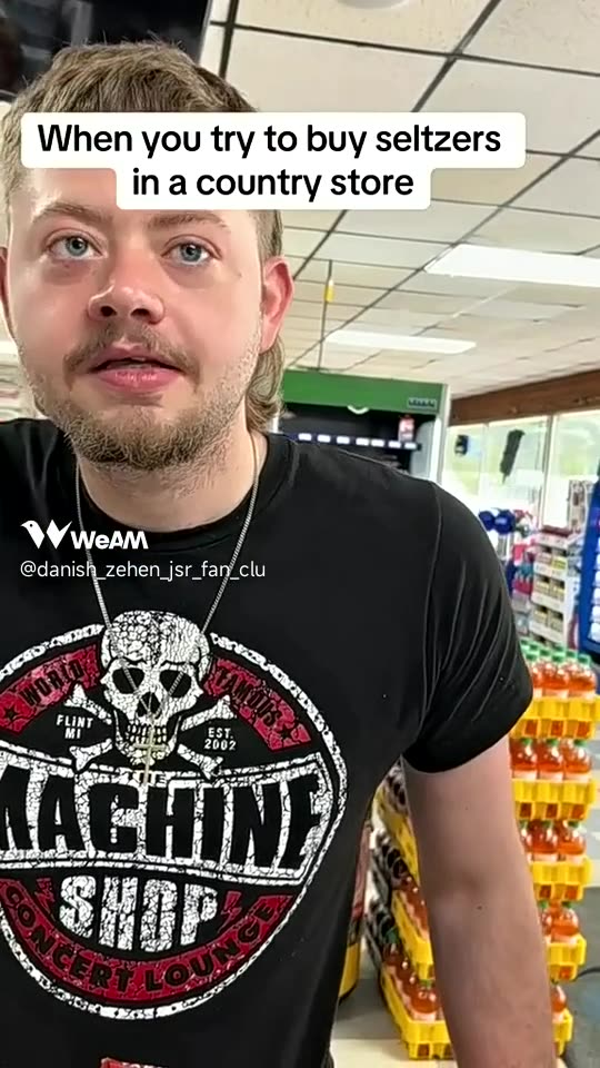 Buying white claw at a country store