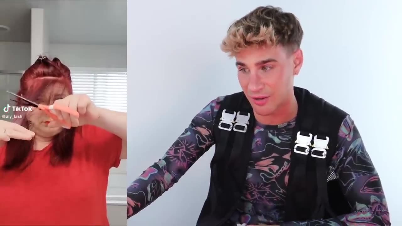 Hairdresser Reacts To Tragic TikTok Bang Cutting Fails