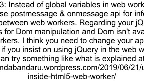 Global variable in Web worker