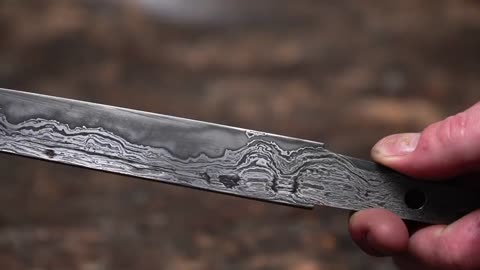 Damascus Steel Japanese Tanto from Chainsaw Chain