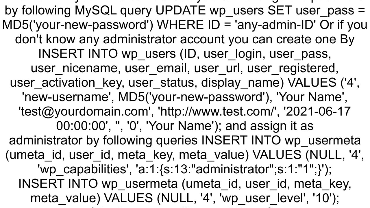 Reset wordpress password on AWS lightsail