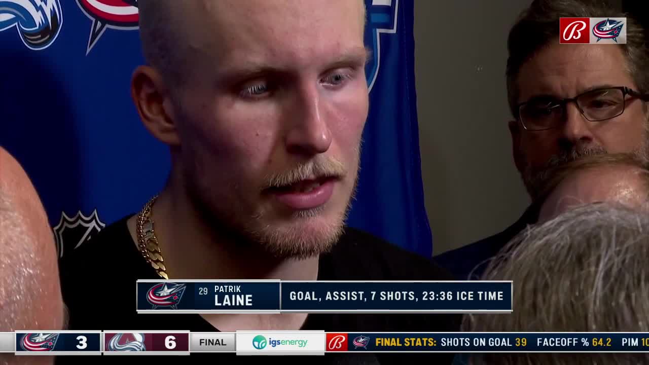 Patrik Laine is disappointed that Blue Jackets couldn't get two points vs. Avs in Finland