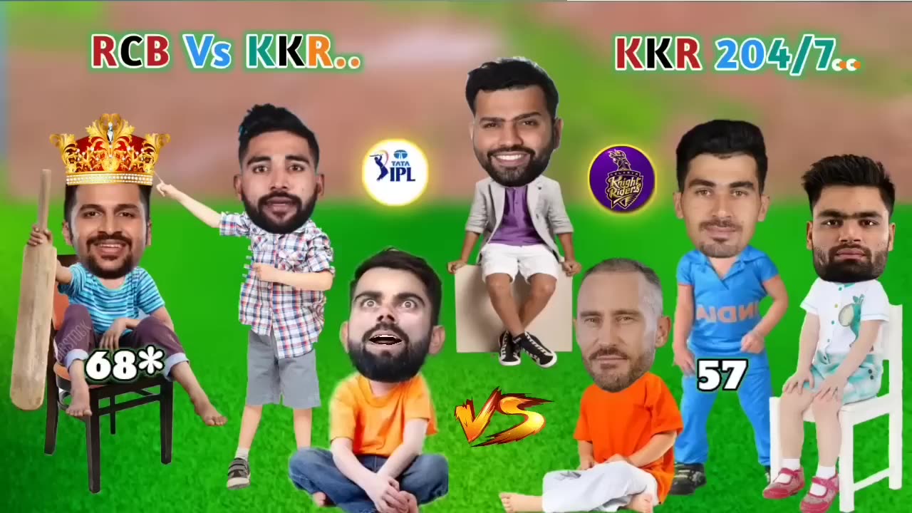 IPL Funny Comedy 😭 _ RCB Vs KKR Match Highlights _ Shardul Thakur 68 & Gurbaz 57 Run Rohit V.Kohli