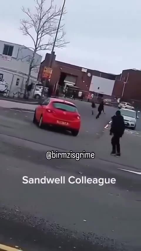 "New normal" scenes outside Sandwell College, in England's second largest