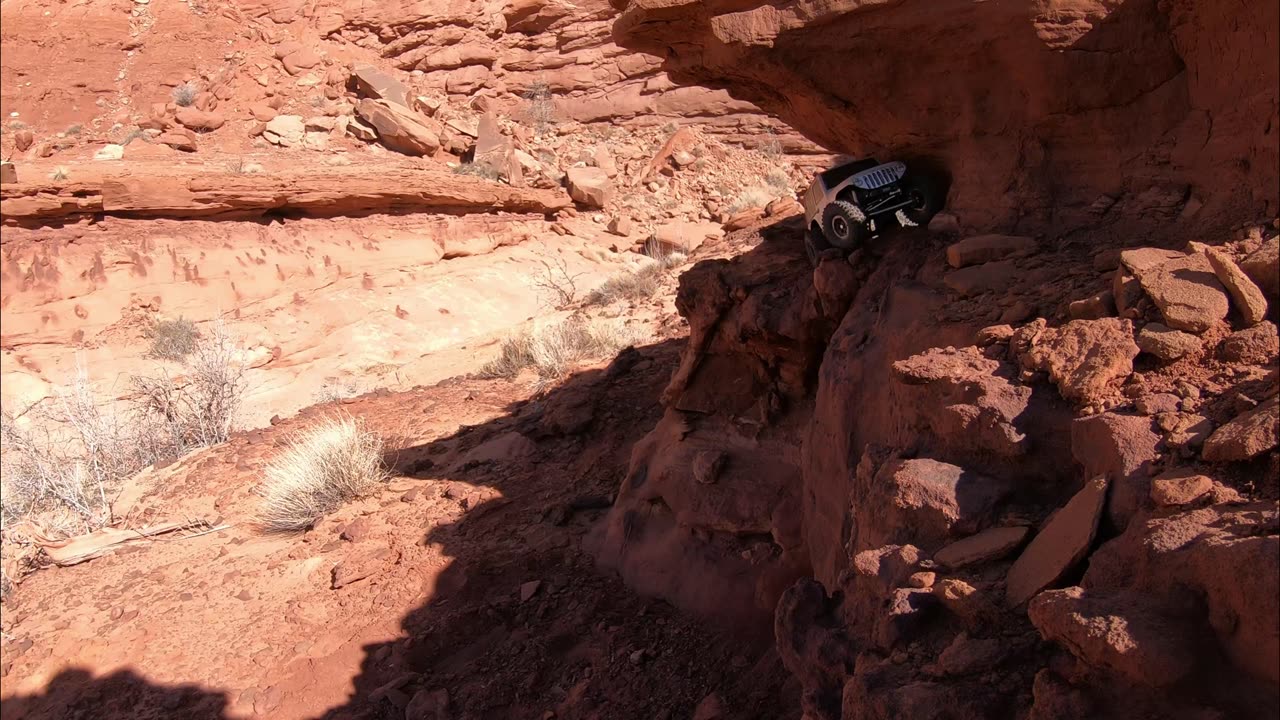 Jeep falls off cliff