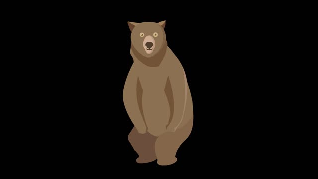 simple flat painting windmast animal brown bear mg animation