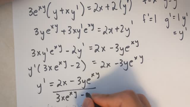 Implicit differentiation with product rule