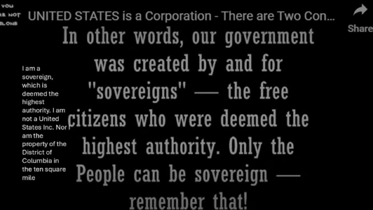 The Government was created by and for "SOVEREIGNS