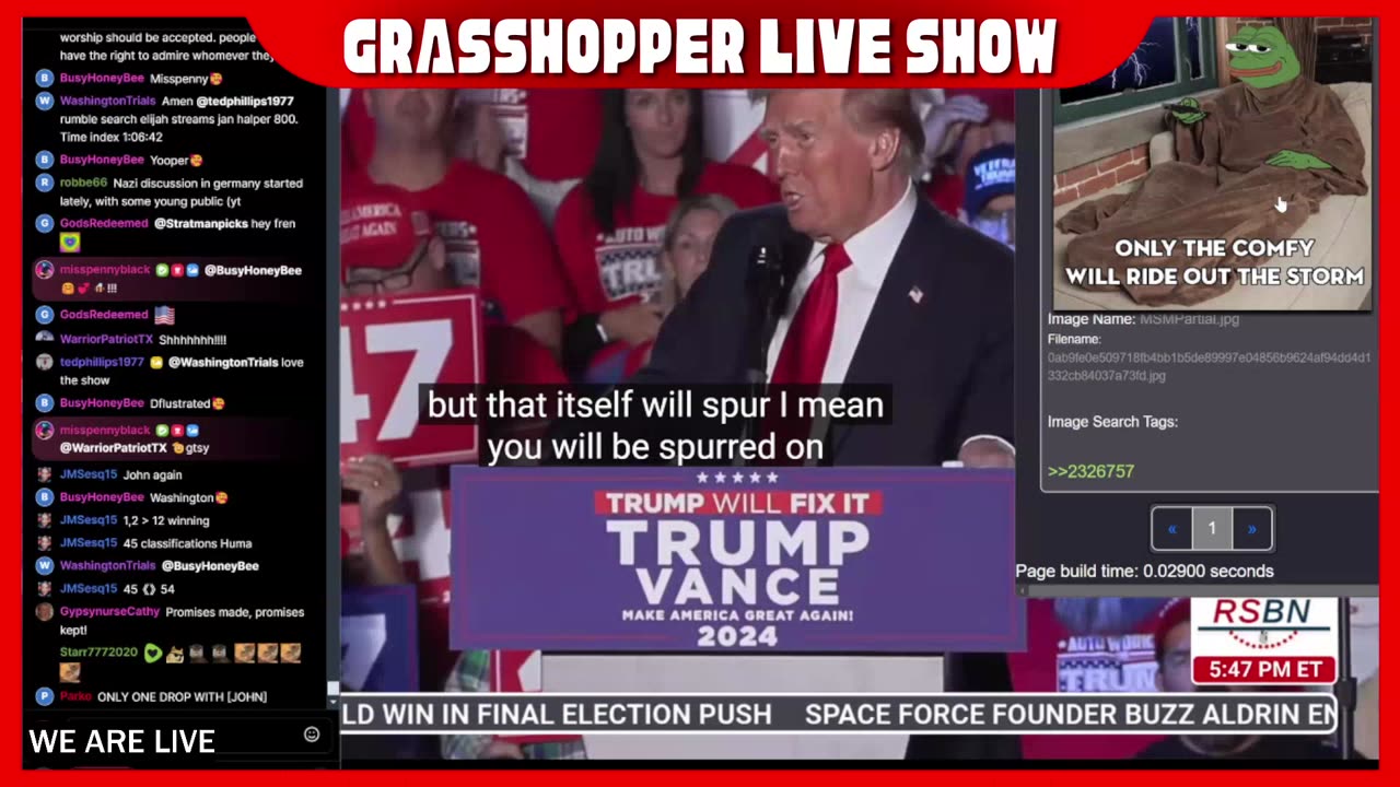 Grasshopper Live Decode Show - President trump Rallies November 1st 2024