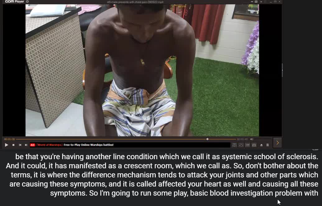 ST5.40 year old man with chest pain scenario