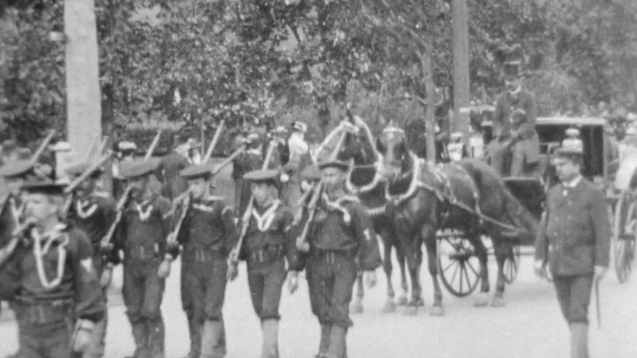 President McKinley's Funeral Cortege At Buffalo, New York (1901 Original Black & White Film)