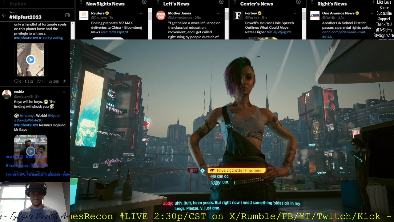 Cyberpunk 2077 - Part 8 #TySights #SGR #LIVE #NewsTrends 8/25/23