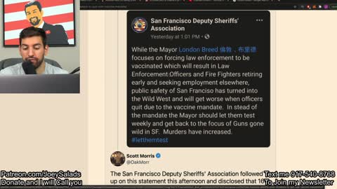 San Francisco Sheriff Union Threatens to QUIT over Vaccine Mandates