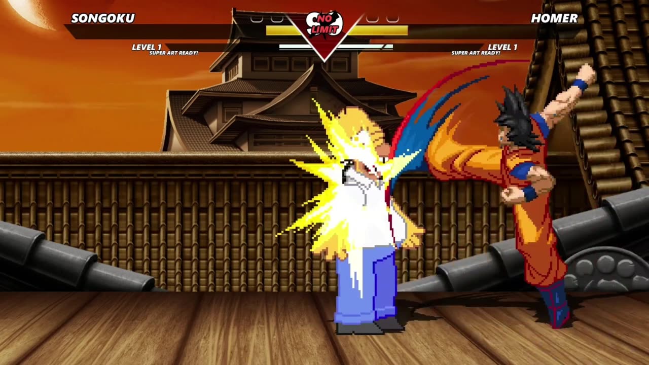 SONGOKU vs HOMER SIMPSON - (Hardest AI)