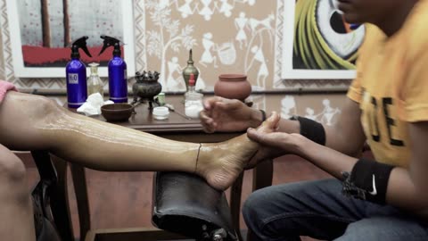 Fire Stick Hot Oil Foot Massage for Pain Relief _ Indian Massage