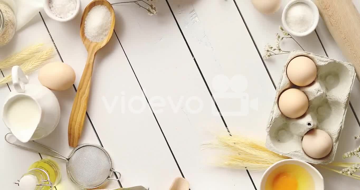 Border from utensils and ingredients
