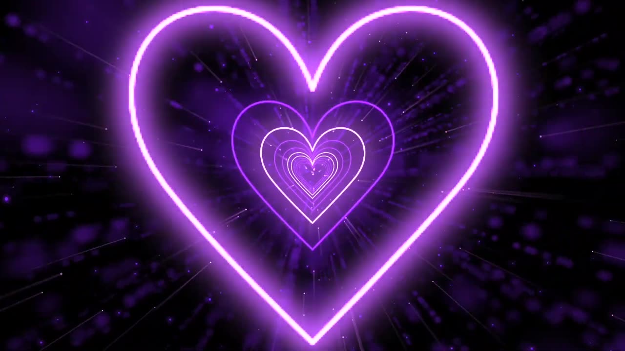 217. Love Heart Screen💜Animation Video Neon Heart Heart #relaxing