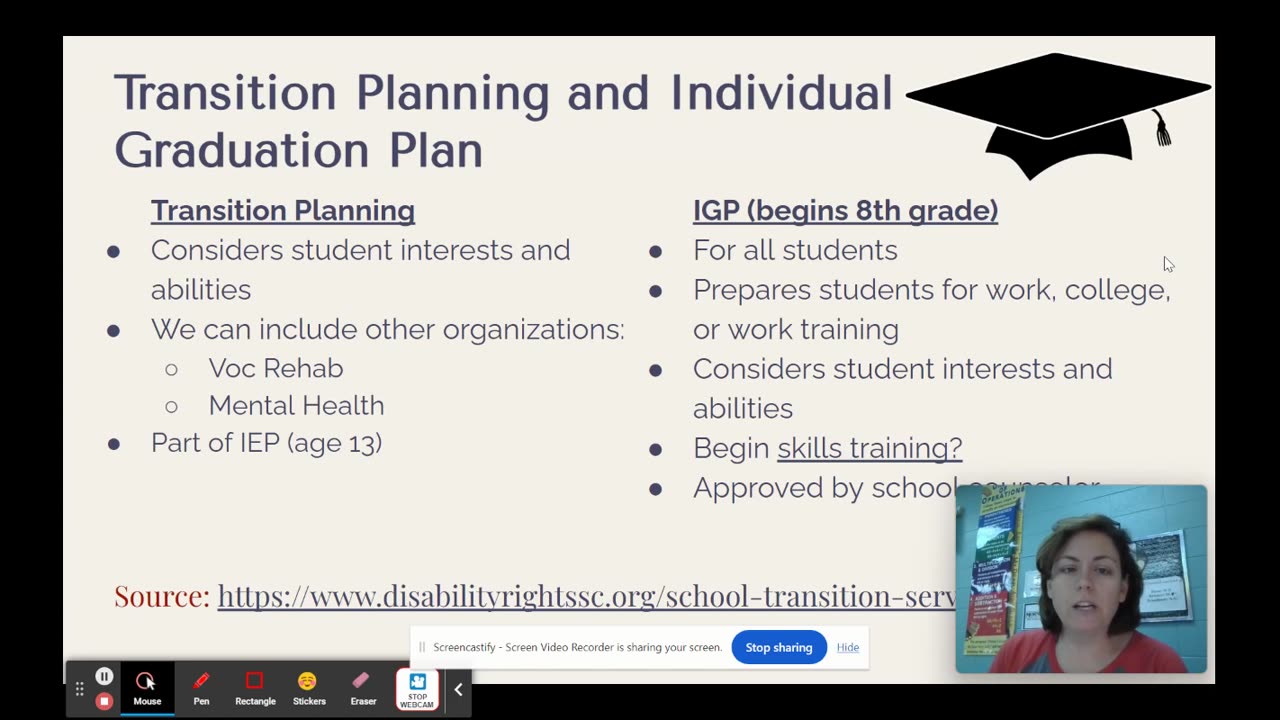 Transition resources for students with learning disabilities in South Carolina