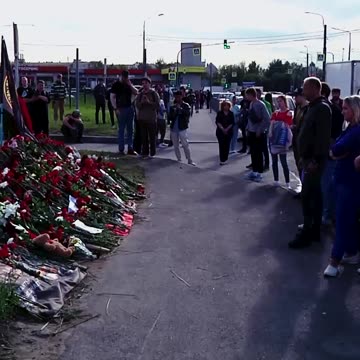St. Petersburg residents bring flowers to makeshift memorial near PMC Wagner Centre
