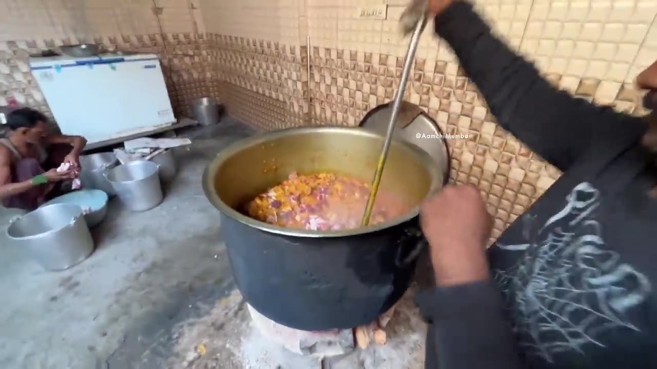 Buckets of Pure Mutton Curry Making - Street Food