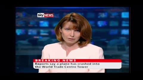 Sky News first 9/ 11 report 11th September 2001